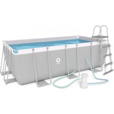 AVENLI Бассейн каркасный прямоугольный 17727EU, размер: 400смX207смX122см (цвет: серый) с фильтр-насосом в комплекте (107365)