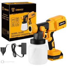 Краскопульт аккумуляторный DEKO SG20DK, 20В, 800 мл, 1x3.0Ач 083-1133