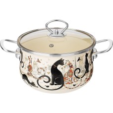 Кастрюля AGNESS КАСТРЮЛЯ ЭМАЛИРОВАННАЯ СО СТЕКЛЯННОЙ КРЫШКОЙ СЕРИЯ 