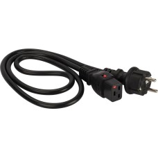 LANMASTER Шнур питания LAN-PP19L/SH-1.0-BK C19-Schuko проводник.:3x1.5мм2 1м 220В 16А черный