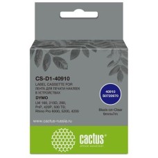 Картридж CACTUS Картридж CS-D1-40910, 40910, 9мм, черный шрифт, прозрачный фон, 7м, CS-D1-40910