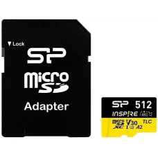 Карта памяти SILICON POWER Карта памяти microSDXC UHS-I U3 Inspire 512 ГБ, 170 МБ/с, Class 10, SP512GBSTXLA2V1NSP, 1 шт., с адаптером