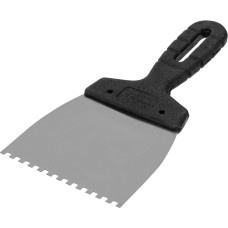 СИБРТЕХ Шпатель из нержавеющей стали, 100 мм, зуб 4 х 4 мм, пластмассовая ручка 85453