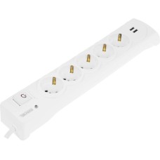 KRANZ Сетевой фильтр 13-4700 3м (5 розеток) белый (коробка)