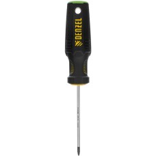 DENZEL Отвертка, PZ0x75 мм, S2, 3к рукоятка 122037