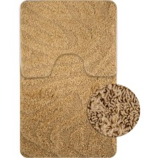 САНАКС - Коврик в ванную ШАГГИ, двойной, БЕЖЕВЫЙ, 60х100 + 50х60 см, 100% полиэстер 00157