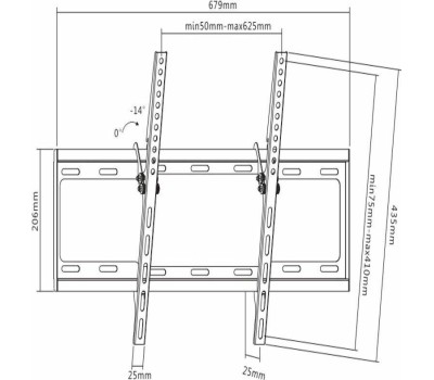 Кронштейн ULTRAMOUNTS UM834T для 37-70 черный