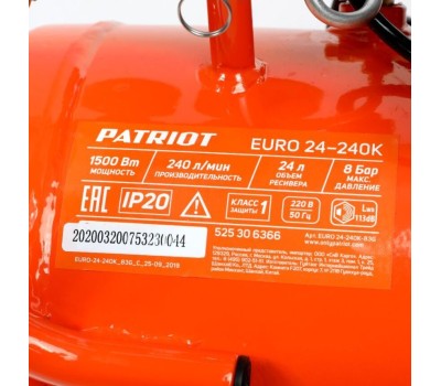 Компрессор PATRIOT 525306366 EURO 24 240K Компрессор поршневой масляный