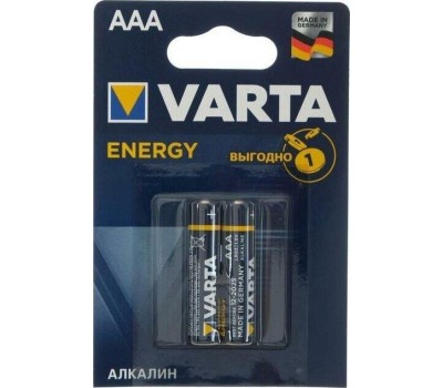 Элементы питания VARTA LR03 AAA BL2 ENERGY ALKALINE 1.5V (4103) (4103213412)