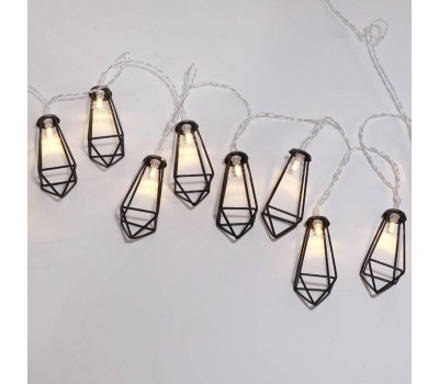 Гирлянда NEON-NIGHT (304-017) ГИРЛЯНДА КРИСТАЛЛЫ ЧЕРНЫЕ 10 LED, 1,5 М, ПР-Й ПВХ, ТЕПЛЫЙ БЕЛЫЙ СВЕТ ,