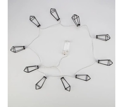 Гирлянда NEON-NIGHT (304-017) ГИРЛЯНДА КРИСТАЛЛЫ ЧЕРНЫЕ 10 LED, 1,5 М, ПР-Й ПВХ, ТЕПЛЫЙ БЕЛЫЙ СВЕТ ,