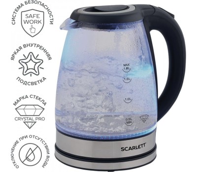 Чайник электрический SCARLETT SC-EK27G88 стекло/черный 1,7л