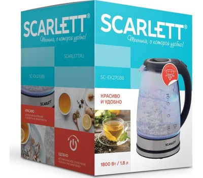 Чайник электрический SCARLETT SC-EK27G88 стекло/черный 1,7л