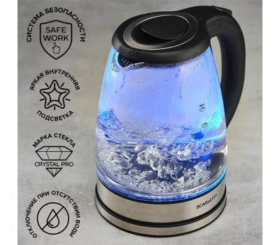 Чайник электрический SCARLETT SC-EK27G88 стекло/черный 1,7л