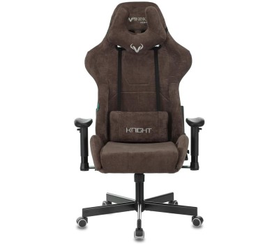 Кресло БЮРОКРАТ Кресло игровое Zombie VIKING KNIGHT Fabric темно-коричневый Light-10 с подголов. крестовина металл
