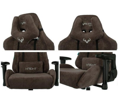 Кресло БЮРОКРАТ Кресло игровое Zombie VIKING KNIGHT Fabric темно-коричневый Light-10 с подголов. крестовина металл