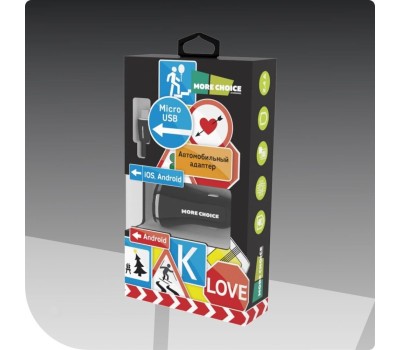 АЗУ MORE CHOICE (4627151191379) AC22m 2USB 2.4A для micro USB Black