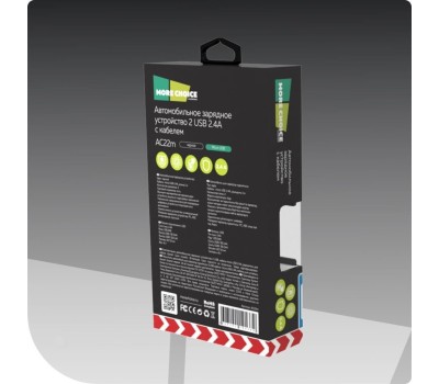 АЗУ MORE CHOICE (4627151191379) AC22m 2USB 2.4A для micro USB Black