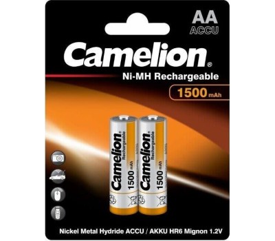 Элементы питания CAMELION (3510) AA-1500MAH NI-MH BL-2 (NH-AA1500BP2, аккумулятор,1.2В)