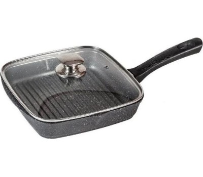 Сковорода МЕЧТА С66802 Гранит black 26*26см с несъемной ручкой и стекл. Крышкой