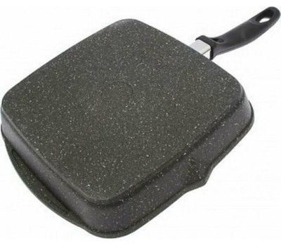 Сковорода МЕЧТА С66802 Гранит black 26*26см с несъемной ручкой и стекл. Крышкой