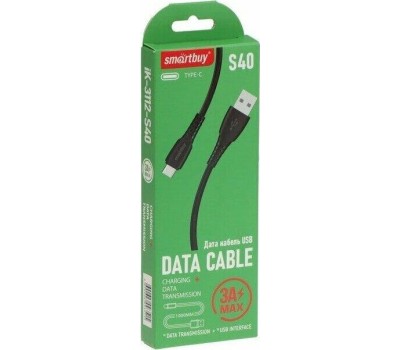 Кабель SMARTBUY (iK-3112-S40b) S40 Type C черный. 1 м