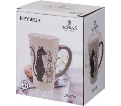 Кружка AGNESS 358-1749 ПАРИЖСКИЕ КОТЫ 530мл