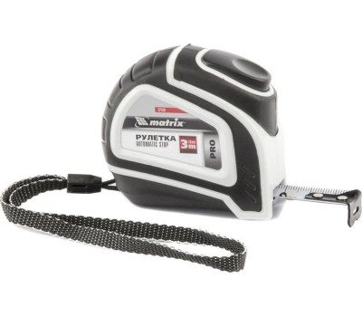 Рулетка MATRIX Рулетка Autostop,3 м х 16 мм,двухкомпонентный корпус,автоматическая фиксация,Pro 32550