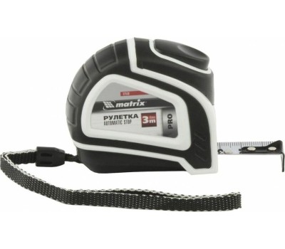 Рулетка MATRIX Рулетка Autostop,3 м х 16 мм,двухкомпонентный корпус,автоматическая фиксация,Pro 32550