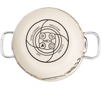 Кастрюля AGNESS КАСТРЮЛЯ ЭМАЛИРОВАННАЯ СО СТЕКЛЯННОЙ КРЫШКОЙ СЕРИЯ 