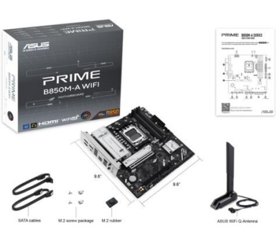 Материнская плата ASUS Материнская плата PRIME B850M-A WIFI, Socket AM5, AMD B850, mATX, Ret