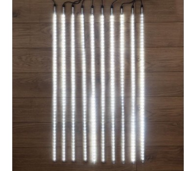 NEON-NIGHT Гирлянда Тающие сосульки комплект 10 шт. х 100см, шаг 100см, 960 LED ТЕПЛЫЙ БЕЛЫЙ, белый каучук, IP65, 24В, соединяется