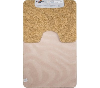 САНАКС - Коврик в ванную ШАГГИ, двойной, БЕЖЕВЫЙ, 60х100 + 50х60 см, 100% полиэстер 00157