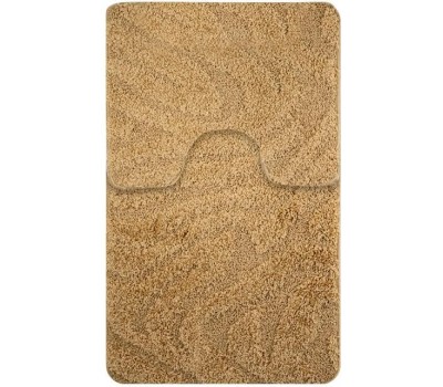 САНАКС - Коврик в ванную ШАГГИ, двойной, БЕЖЕВЫЙ, 60х100 + 50х60 см, 100% полиэстер 00157