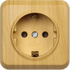 Розетка SMARTBUY (SBE-03lw-16-S1-Z) Юпитер, 1-местная, светлое дерево