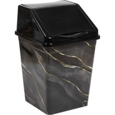 Ведро для мусора VIOLET с подвижной крышкой 10л квадратное с декором 