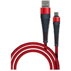 BORASCO Кабель Fishbone, micro USB (m) - USB (m), 1м, 3A, красный [50183]
