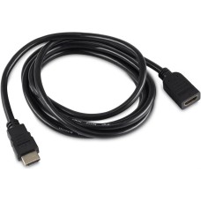 BURO Кабель-удлинитель аудио-видео HDMI (m) - HDMI (f), ver 2.0, 2м, GOLD, черный [bu-hdmi2.0-extnd-2m]