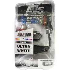 Лампа галогенная AVS Газонаполненные лампы ALFAS Pure-White 6000К H11 12V 85W, комплект 2+2 (W5W) шт