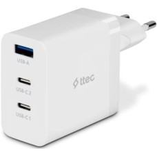 TTEC Сетевое зарядное устройство SmartCharger 65W PD/GAN USB-C Travel Charger. Цвет: белый