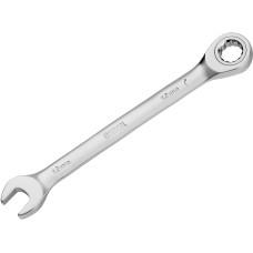Ключ DENZEL Ключ комбинированный трещоточный, 12 мм, CrV, матовый хром 14706