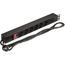 LANMASTER Блок распределения питания NM-PD16A-6XSH+S-2.0 гор.размещ. 6xSchuko базовые 16A Schuko 2м