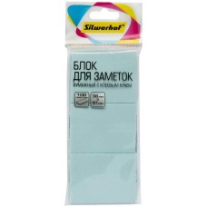 SILWERHOF Блок самоклеящийся бумажный 38x51мм 100лист. 75г/м2 пастель голубой европодвес (упак.:3шт)