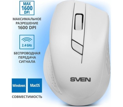 Мышь беспроводная SVEN RX-325 WIRELESS USB белый