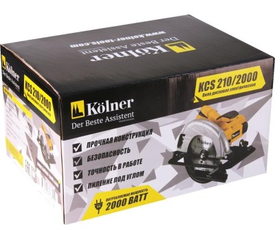 Дисковая пила KOLNER KCS 210/2000
