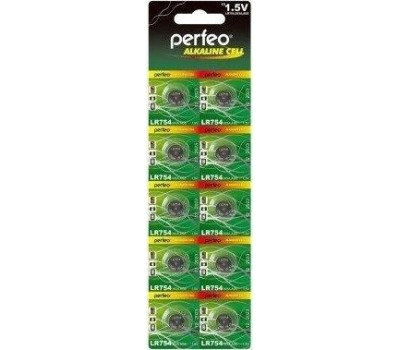 Элементы питания PERFEO LR754-10BL ALKALINE CELL 393A AG5 (10)
