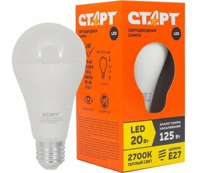 Лампа светодиодная СТАРТ (17285) LEDGLSE27 20W30 WS