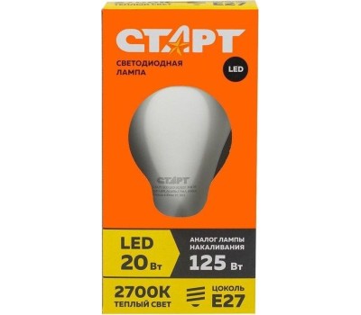 Лампа светодиодная СТАРТ (17285) LEDGLSE27 20W30 WS