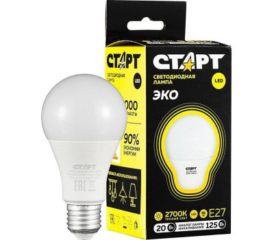 Лампа светодиодная СТАРТ (17285) LEDGLSE27 20W30 WS