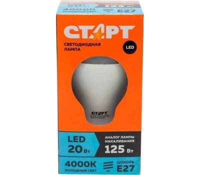 Лампа светодиодная СТАРТ (17285) LEDGLSE27 20W30 WS